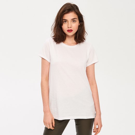Sinsay - T-shirt z wydłużonym tyłem - Biały