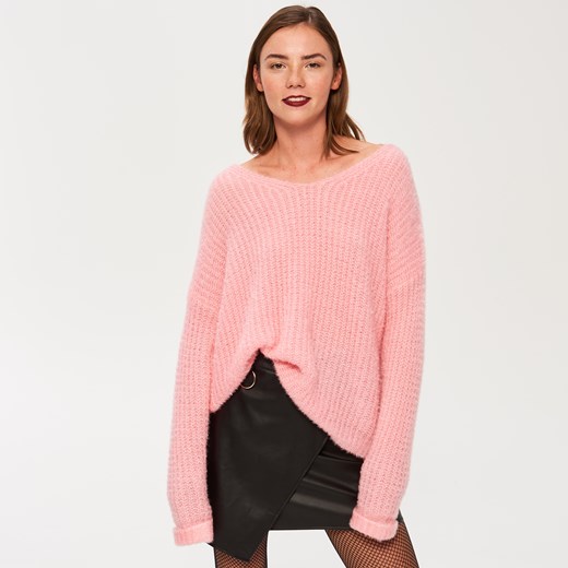 Sinsay - Różowy sweter oversize - Różowy
