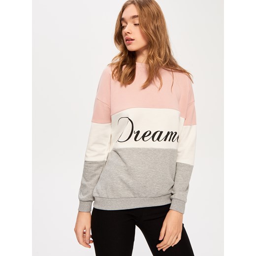 Sinsay - Bluza z napisem dream - Wielobarwn