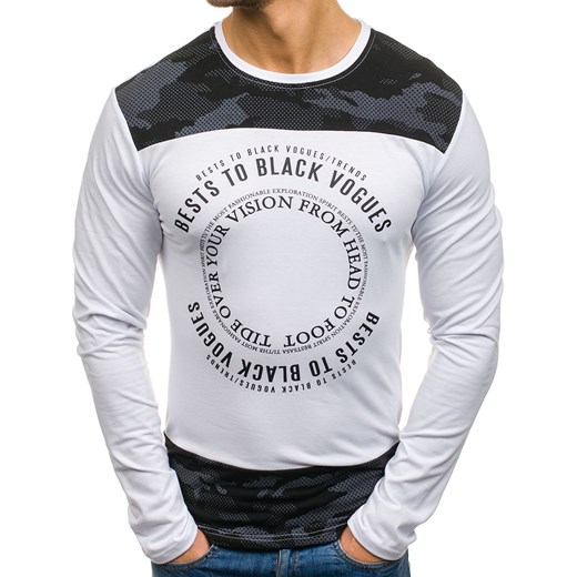 Longsleeve męski z nadrukiem biały Denley SX015 Denley.pl  XL okazja Denley 