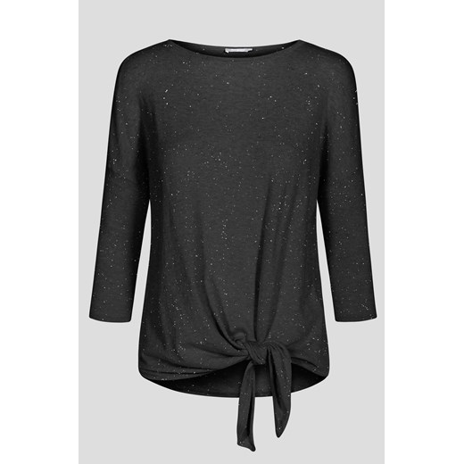 Metaliczny sweter z wiązaniem szary ORSAY L orsay.com