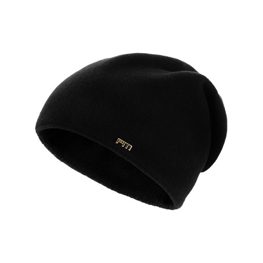 Czarna wełniana czapka ze złotym logo marki BAFIA  Primamoda  wyprzedaż  