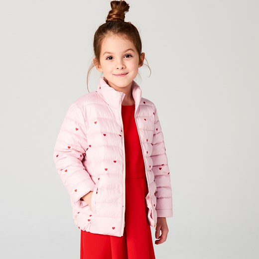 Mohito - Pikowana kurtka dla dziewczynki little princess - Różowy bezowy Mohito 110-116 