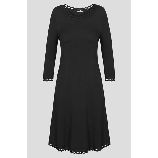 Dzianinowa sukienka z ażurową wstawką czarny ORSAY XS orsay.com