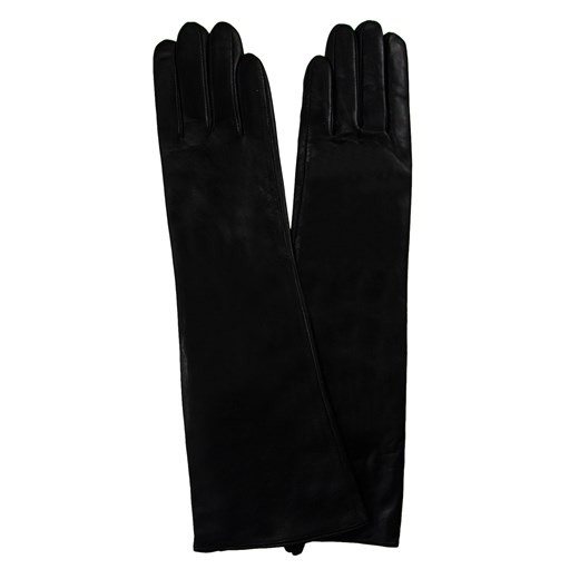 długie skórzane rękawiczki w kolorze czarnym