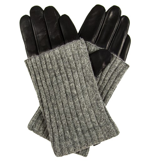 czarne skórzane rękawiczki z ocieplaczem