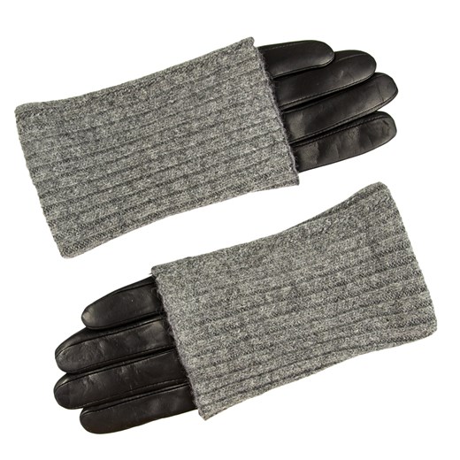 czarne skórzane rękawiczki z ocieplaczem