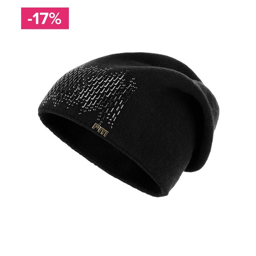 Czarna wełniana czapka z aplikacją NICELLI