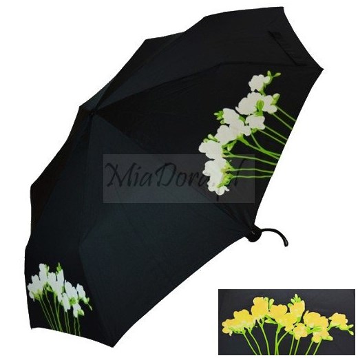 Frezje - parasolka składana zmieniająca kolor Soake czarny  Parasole MiaDora.pl