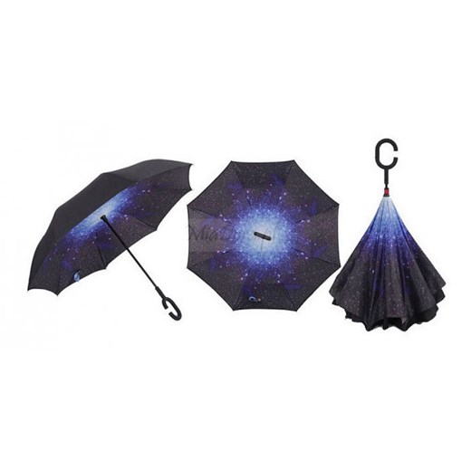Carella - parasolka odwrotna - Galaxy  granatowy  Parasole MiaDora.pl