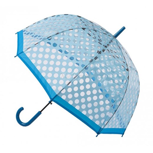 Lulu - parasolka przezroczysta w kropki - niebieska Soake niebieski  Parasole MiaDora.pl