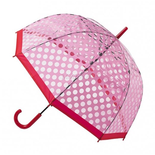 Lulu - parasolka przezroczysta w kropki - różowa rozowy Soake  Parasole MiaDora.pl