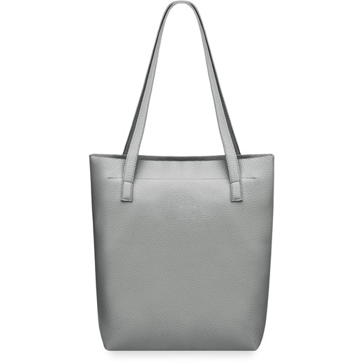 Shopper bag torebka damska zakupowa frędzle - szara  bialy  world-style.pl
