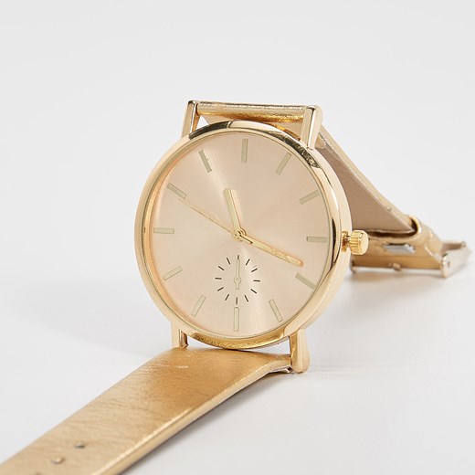 Sinsay - Zegarek w kolorze złota - Beżowy Sinsay bezowy One Size 
