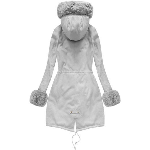 BAWEŁNIANA PARKA Z FUTREM SZARA (K720) New Age L (40) okazja goodlookin.pl