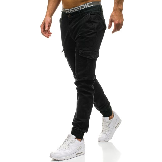 Spodnie joggery męskie moro-czarne Denley 4949 czarny Denley.pl 32 wyprzedaż Denley 