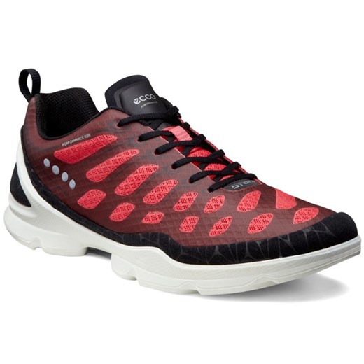 Buty sportowe damskie Ecco dla biegaczy puma evo czerwone sznurowane bez wzorów płaskie 