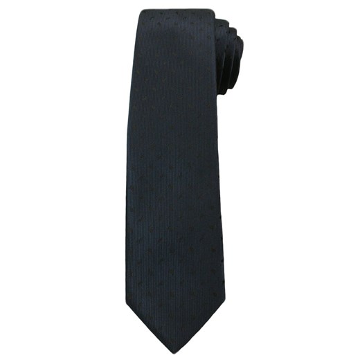 Krawat Męski w Czarny Wzorek, Błyszczący - 6 cm - Angelo di Monti, Ciemnogranatowy  KRADM1361 ze sklepu JegoSzafa.pl w kategorii Krawaty - zdjęcie 42410109