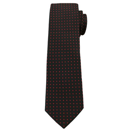 Oryginalny Męski Krawat w Drobne Groszki - 6 cm - Angelo di Monti, Czarny KRADM1327 ze sklepu JegoSzafa.pl w kategorii Krawaty - zdjęcie 42410127
