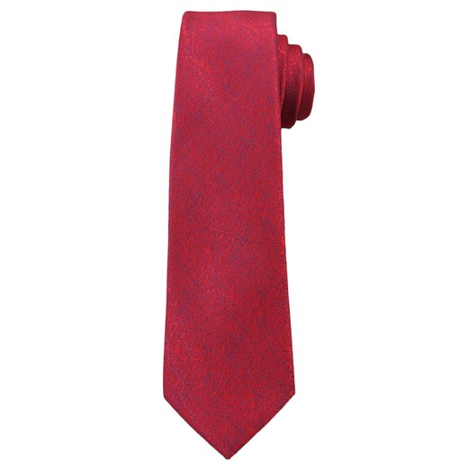 Wyrazisty Krawat Męski z Kwiecistą Fakturą - 6 cm - Angelo di Monti, Czerwony KRADM1333 ze sklepu JegoSzafa.pl w kategorii Krawaty - zdjęcie 42410145