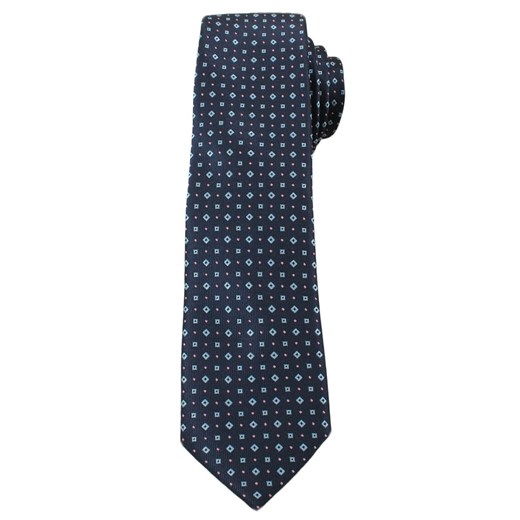 Elegancki Krawat Męski w Drobny Wzór - 6 cm - Angelo di Monti- Stonowany, Granatowy KRADM1343 ze sklepu JegoSzafa.pl w kategorii Krawaty - zdjęcie 42410167