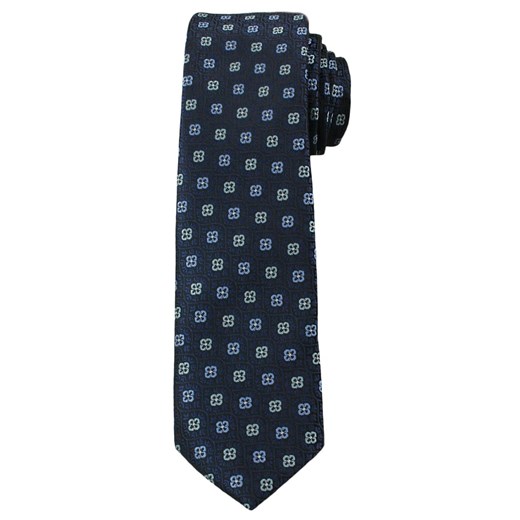 Stylowy Krawat Męski, MOTYW FLORYSTYCZNY,  - 6 cm - Angelo di Monti, Granatowy KRADM1346 ze sklepu JegoSzafa.pl w kategorii Krawaty - zdjęcie 42410175