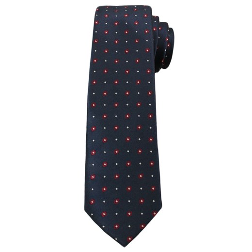 Krawat Męski w Kolorowe Groszki - 6 cm - Angelo di Monti, Ciemny Granatowy KRADM1368 ze sklepu JegoSzafa.pl w kategorii Krawaty - zdjęcie 42410187