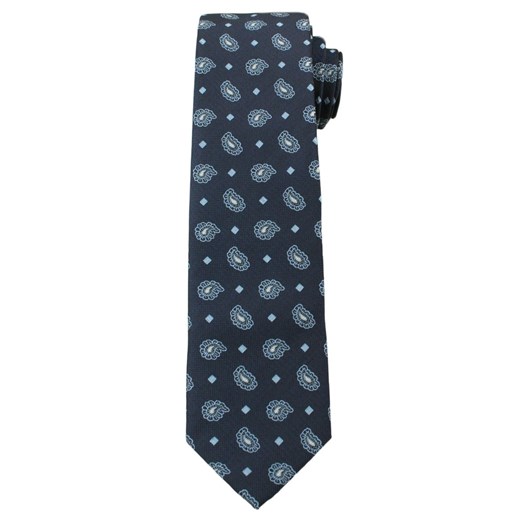 Męski Krawat w Oryginalny Wzór PAISLEY- 6 cm - Angelo di Monti, Ciemny Granatowy KRADM1316 ze sklepu JegoSzafa.pl w kategorii Krawaty - zdjęcie 42410197