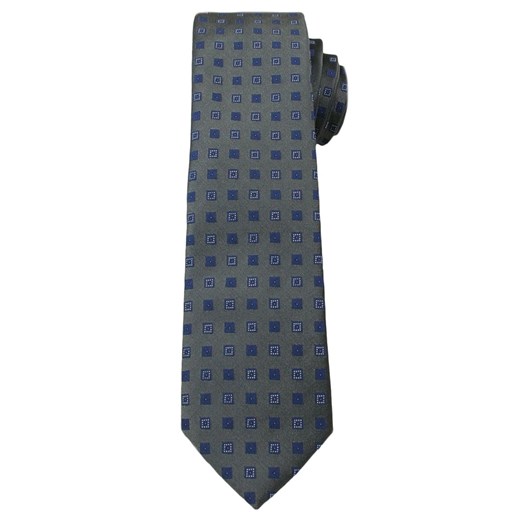 Męski Krawat w Drobne Kwadraciki - 6 cm - Angelo di Monti- Popielaty  KRADM1338 ze sklepu JegoSzafa.pl w kategorii Krawaty - zdjęcie 42410229