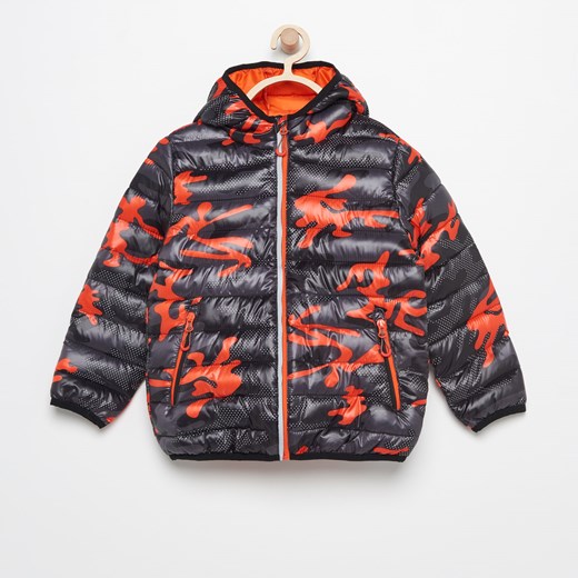 Reserved - Pikowana kurtka z kapturem - Pomarańczo czerwony Reserved 98 