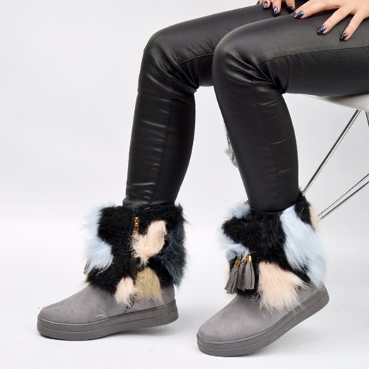 Śniegowce Multicolor Yeti szary Dolce Moda czarny  promocyjna cena  