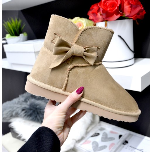 Śniegowce emu z kokardką ROXEL beżowy Dolce Moda bezowy promocyjna cena