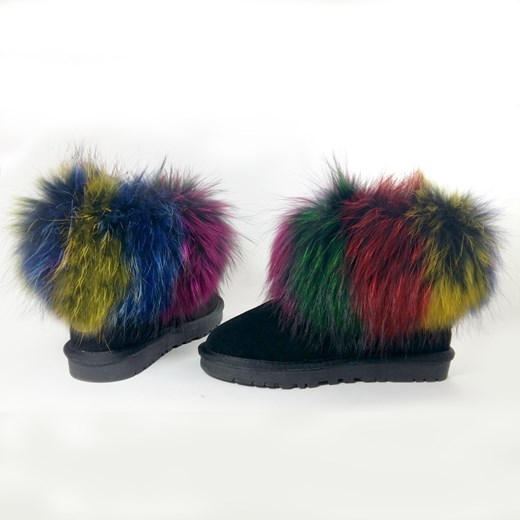 Śniegowce zamsz naturalny JENOT multi czerwony Dolce Moda