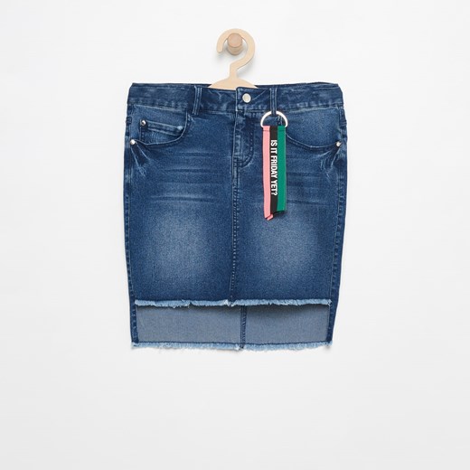 Reserved - Krótka jeansowa spódnica - Niebieski Reserved niebieski 146 