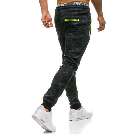 Spodnie męskie dresowe joggery czarne Denley W1556 Denley.pl  XL okazyjna cena Denley 
