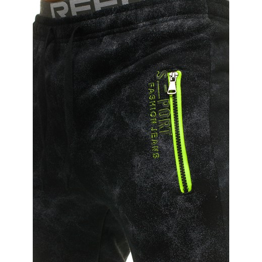 Spodnie męskie dresowe joggery czarne Denley W1556 Denley.pl  XL Denley promocyjna cena 