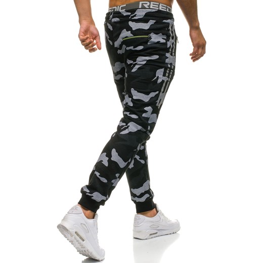 Spodnie męskie dresowe joggery czarne Denley W1601  Denley.pl XL Denley okazyjna cena 