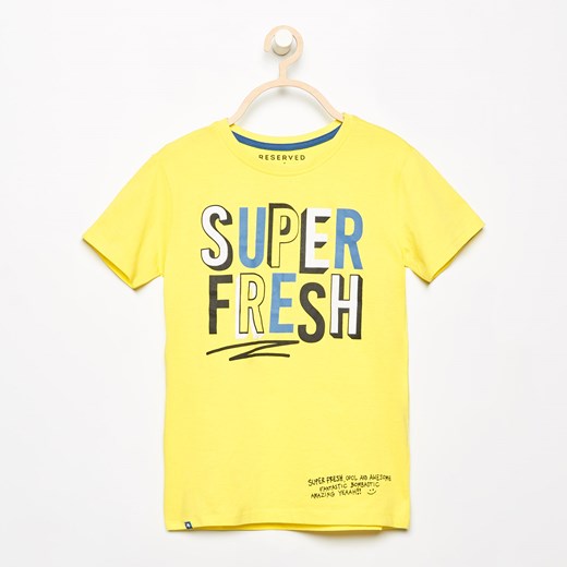 Reserved - T-shirt z nadrukiem - Żółty zolty Reserved 164 