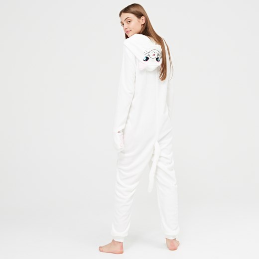 Cropp - Onesie kot - Biały Cropp One Size Cropp.