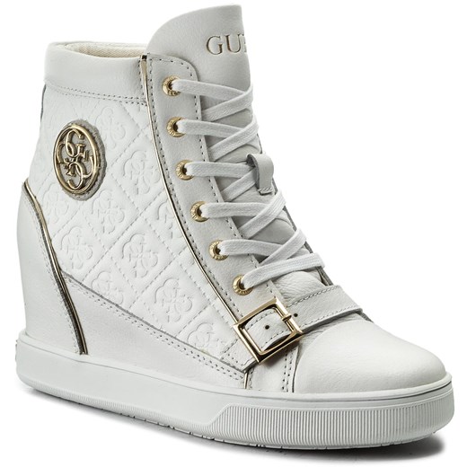Sneakersy GUESS - Fiore FLIOE1 LEA12 WHITE Guess szary 36 eobuwie.pl