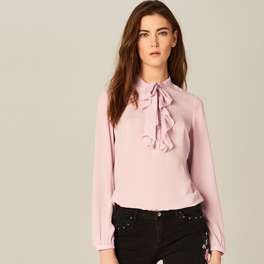 Mohito - Elegancka koszula z żabotem - Różowy bezowy Mohito 44 