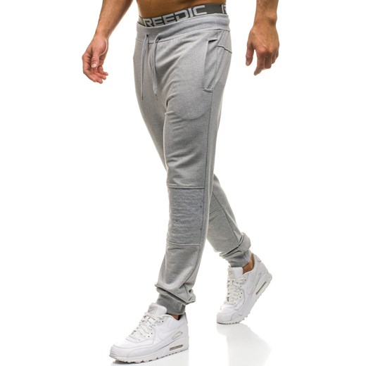 Spodnie męskie dresowe joggery szare Denley W2667  Denley.pl XL okazja Denley 
