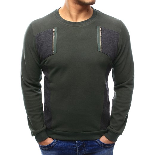Sweter męski khaki (wx1025) Dstreet  L okazyjna cena  