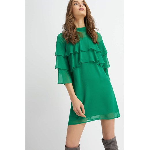 Szyfonowa sukienka z falbanami ORSAY zielony 32 orsay.com