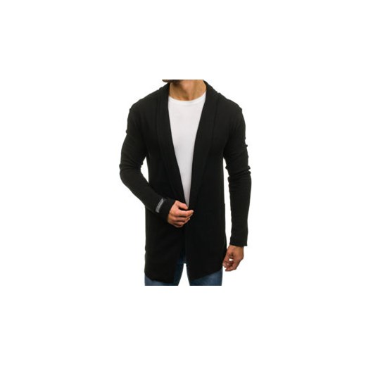 Długi sweter męski rozpinany czarny Denley 0908  Denley.pl M okazja Denley 