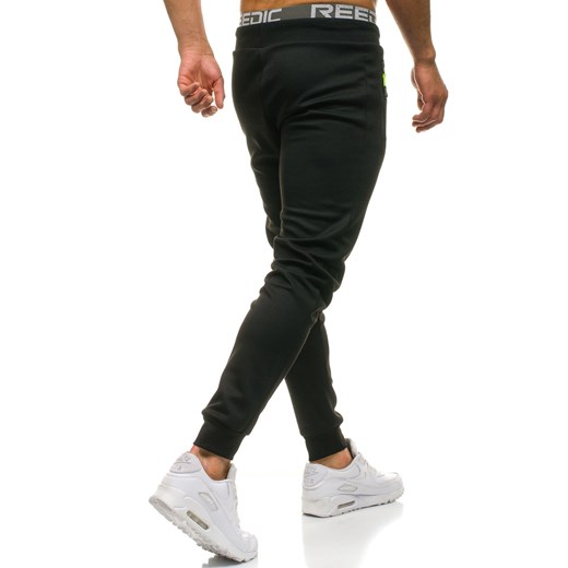Spodnie męskie dresowe joggery czarne Denley JX9292  Denley.pl XL promocja Denley 