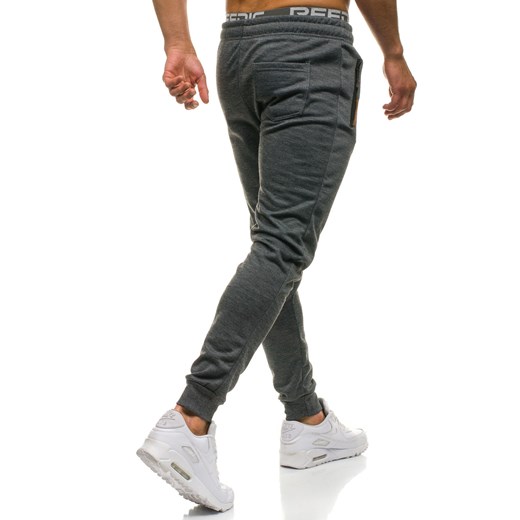 Spodnie męskie dresowe joggery grafitowe Denley JX8113  Denley.pl L wyprzedaż Denley 