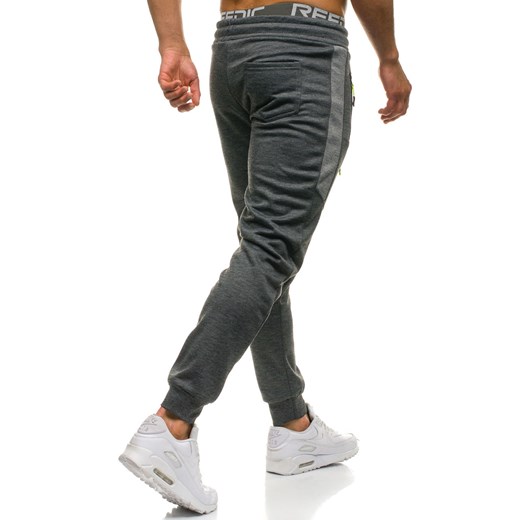 Spodnie męskie dresowe joggery grafitowe Denley JX8112  Denley.pl 3XL Denley wyprzedaż 