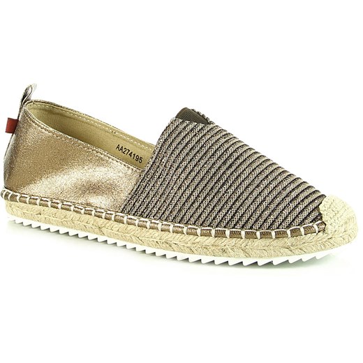 Espadryle damskie złote Big Star AA274195 Big Star brazowy 41 okazja ButyRaj.pl 