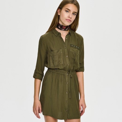 Sinsay - Militarna szmizjerka - Khaki Sinsay zielony XL